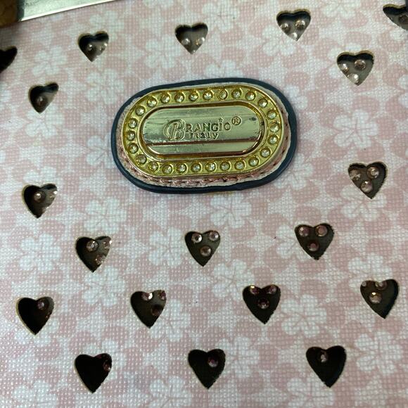 Brangio Italy Pink Heart Twinkle Faux Vegan Leather Wallet - Picture 10 of 10
